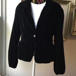 Black velvet one button blazer by Apt.9 Sz 4